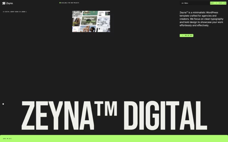 Digital agency dark theme demo preview