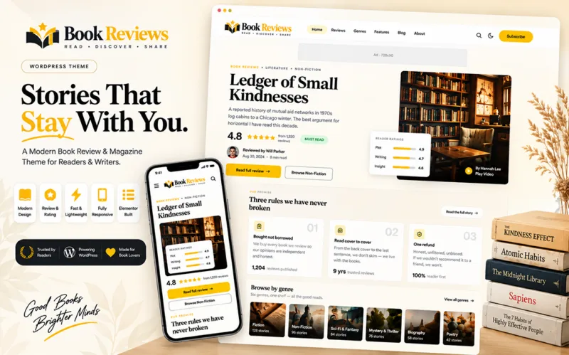 Book Review WordPress Theme