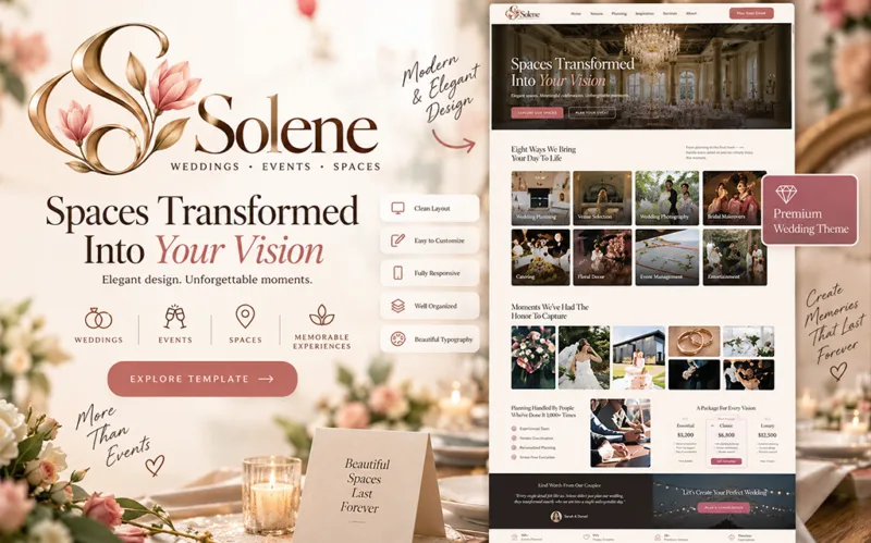 Wedding WordPress Theme for wedding blogs, planners, photographers, venues and bridal publishing