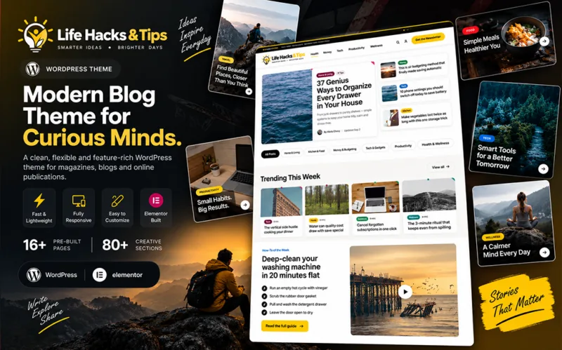 Life Hacks & Tips Wordpress Blog Theme