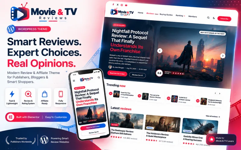 Movie & TV Review WordPress Theme
