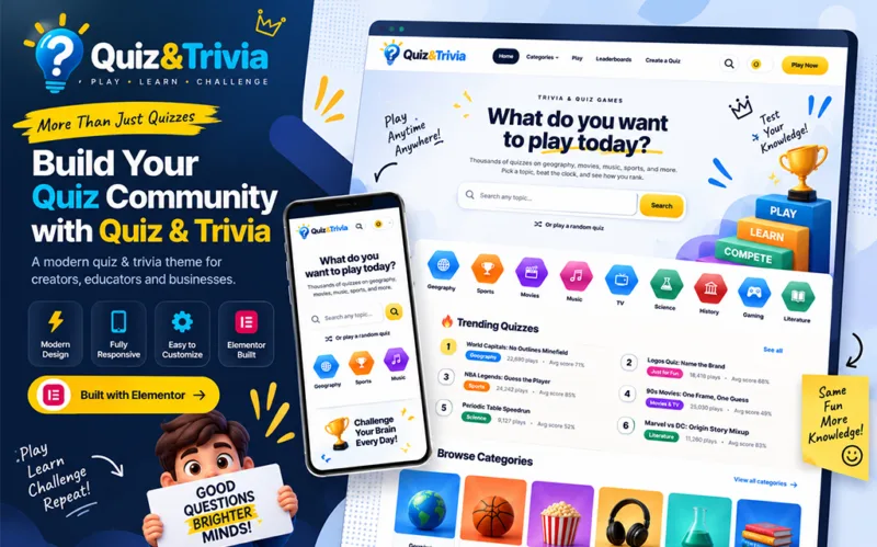 Quiz & Trivia Blog WordPress Theme