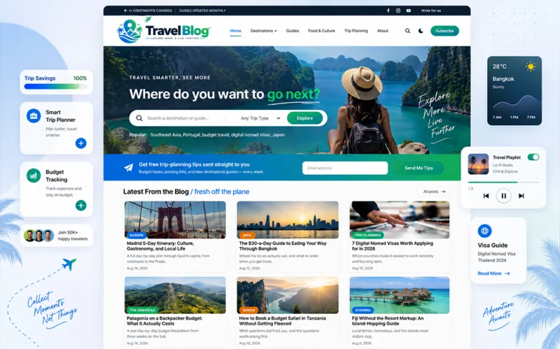 Travel Blog WordPress Theme